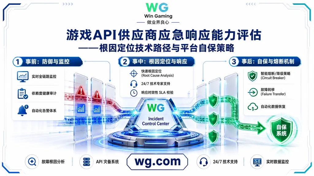 和 Win Gaming 这类游戏API供应商合作，怎么评估应急响应能力？根因定位与自保思路