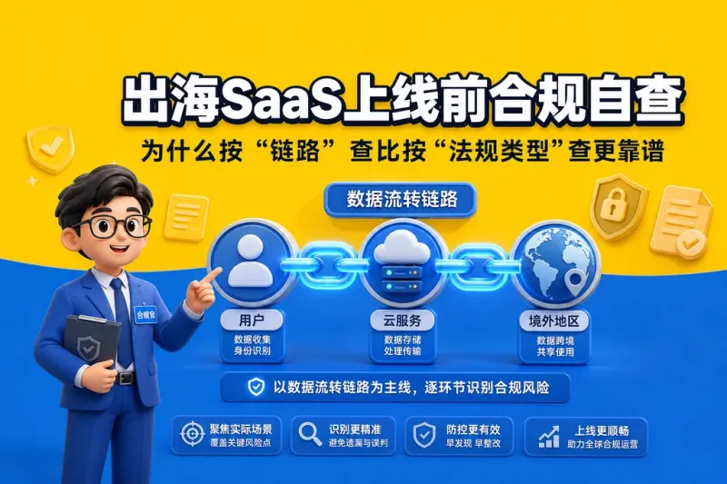 出海SaaS上线前合规自查：为什么按"链路"查比按"法规类型"查更靠谱