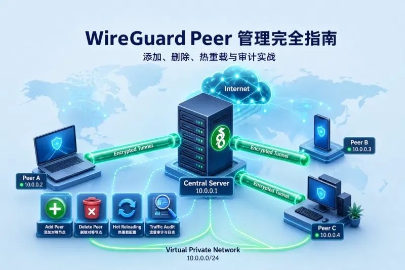 WireGuard Peer 管理完全指南：添加、删除、热重载与审计实战
